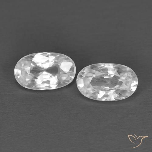 0.73 ct White Zircon, 5 x 3.1 mm Oval Cut From Cambodia, Photo A