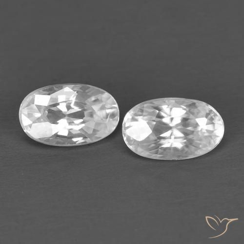 0.84 ct White Zircon, 5.1 x 3.1 mm Oval Cut From Cambodia, Photo A