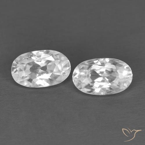 0.74 ct White Zircon, 5 x 3.1 mm Oval Cut From Cambodia, Photo A