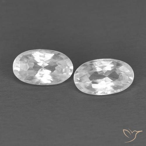 0.73 ct White Zircon, 5 x 3 mm Oval Cut From Cambodia, Photo A
