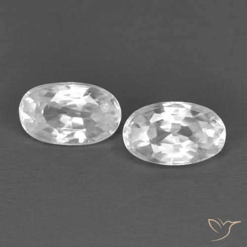 0.79 ct White Zircon, 5 x 3.1 mm Oval Cut From Cambodia, Photo A