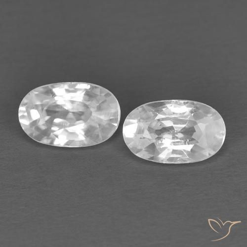 0.74 ct White Zircon, 5.1 x 3.1 mm Oval Cut From Cambodia, Photo A