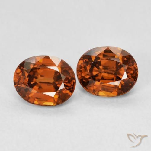 2.13 ctw Orange Zircon Stones, Natural Zircon in Oval Facet Shape for Sale