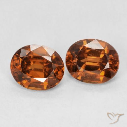1.90 ctw Orange Zircon Stones, Natural Zircon in Oval Facet Shape for Sale