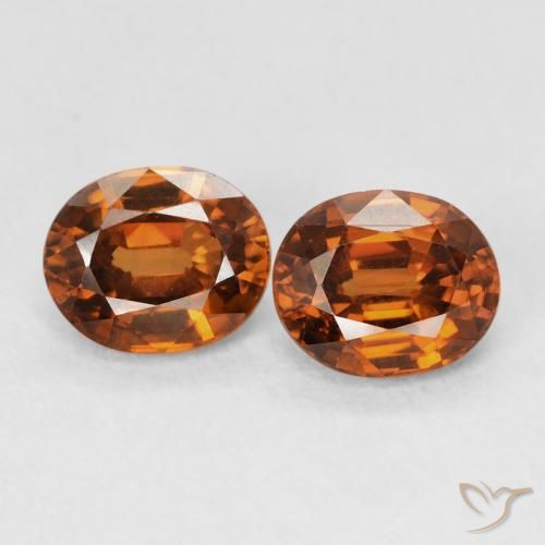 2.06ctw Natural Amber Orange Zircon, Oval, VVS, Photo A
