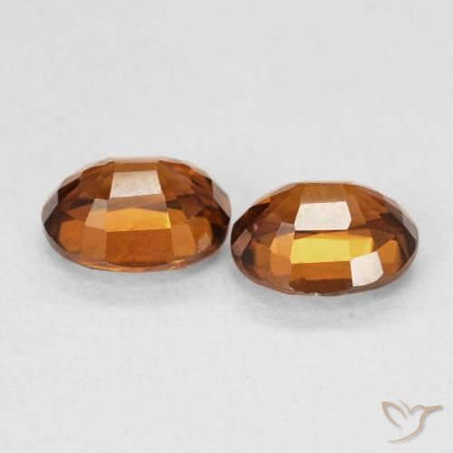 Zircon Gemstones in 6.1 x 4.9 mm Size for Sale, Zircon Stones in Amber Orange Color