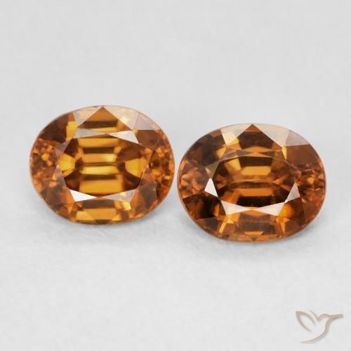 2.03 ctw Orange Zircon Stones, Natural Zircon in Oval Facet Shape for Sale