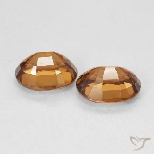 Zircon Gemstones in 6.1 x 4.8 mm Size for Sale, Zircon Stones in Medium Dark-Orange Color