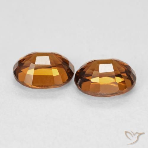 Zircon Gemstones in 6.1 x 4.9 mm Size for Sale, Zircon Stones in Medium Dark-Orange Color