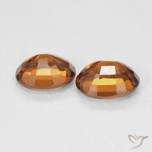 Zircon Gemstones in 6.1 x 5 mm Size for Sale, Zircon Stones in Deep Orange Color