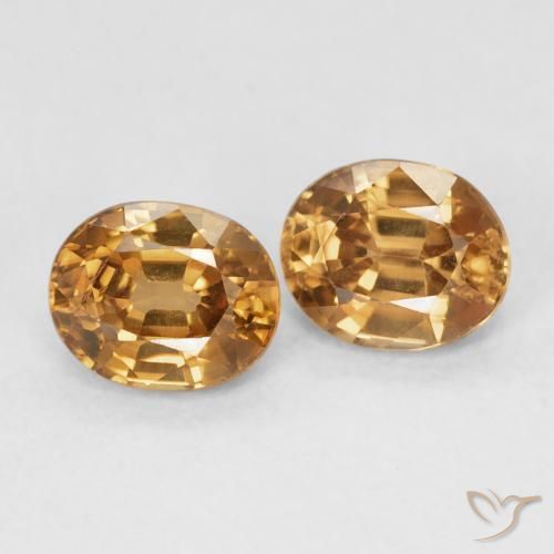 1.99 ctw Orange Zircon Stones, Natural Zircon in Oval Facet Shape for Sale
