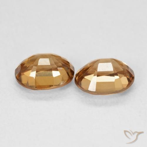 Zircon Gemstones in 6 x 4.9 mm Size for Sale, Zircon Stones in Deep Orange Color