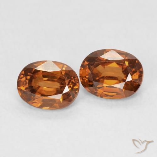 1.22 ctw Orange Zircon Stones, Natural Zircon in Oval Facet Shape for Sale