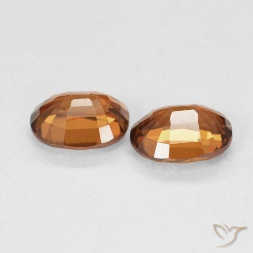 Zircon Gemstones in 5.3 x 4.2 mm Size for Sale, Zircon Stones in Deep Orange Color