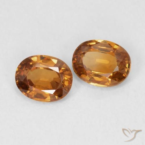 1.12 ctw Orange Zircon Stones, Natural Zircon in Oval Facet Shape for Sale