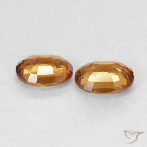 Zircon Gemstones in 5.3 x 4.1 mm Size for Sale, Zircon Stones in Medium Orange Color