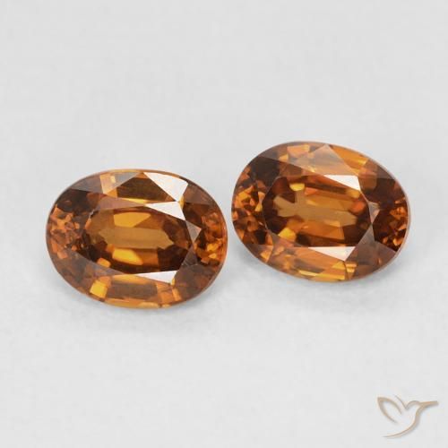 1.19 ctw Orange Zircon Stones, Natural Zircon in Oval Facet Shape for Sale