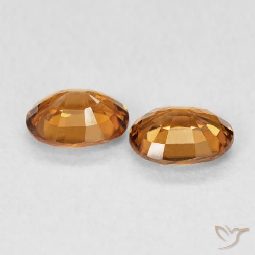 Zircon Gemstones in 5.1 x 4.2 mm Size for Sale, Zircon Stones in Rust Orange Color