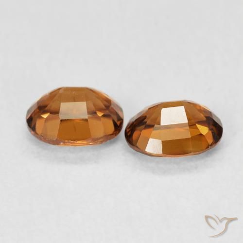 Zircon Gemstones in 5 x 4 mm (calibrated) Size for Sale, Zircon Stones in Rust Orange Color