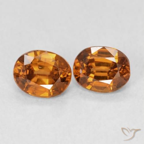 1.27 ctw Orange Zircon Stones, Natural Zircon in Oval Facet Shape for Sale