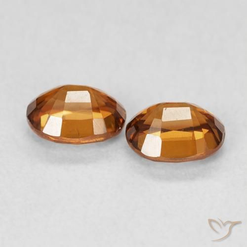 Zircon Gemstones in 5 x 4 mm (calibrated) Size for Sale, Zircon Stones in Rust Orange Color