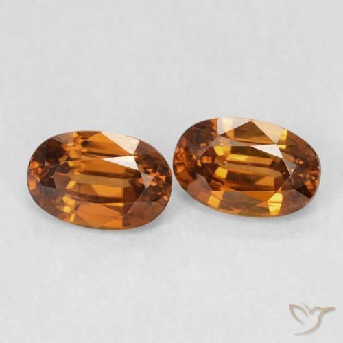 1.62 ctw Orange Zircon Stones, Natural Zircon in Oval Facet Shape for Sale