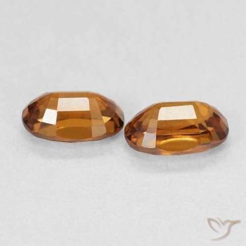 Zircon Gemstones in 6 x 4 mm (calibrated) Size for Sale, Zircon Stones in Rust Orange Color