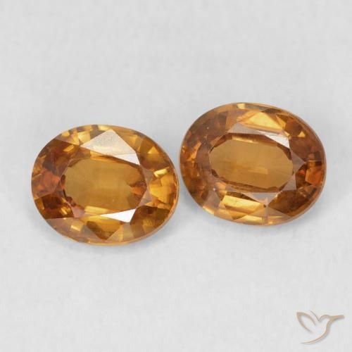 1.70 ctw Orange Zircon Stones, Natural Zircon in Oval Facet Shape for Sale