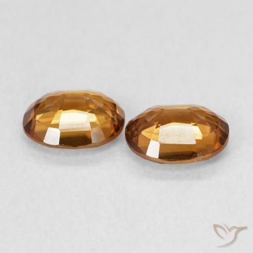Zircon Gemstones in 6 x 4.9 mm Size for Sale, Zircon Stones in Rust Orange Color