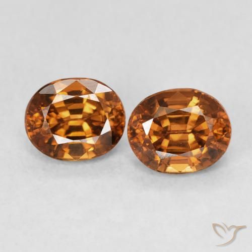 2.22ctw Natural Medium Dark-Orange Zircon, Oval, VS