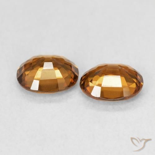 Zircon Gemstones in 5.9 x 4.9 mm Size for Sale, Zircon Stones in Rust Orange Color