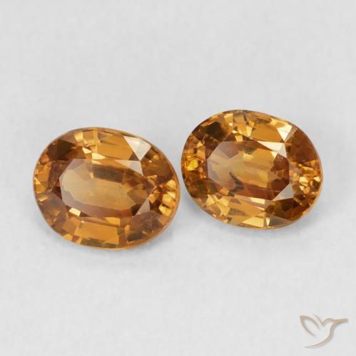 1.94 ctw Orange Zircon Stones, Natural Zircon in Oval Facet Shape for Sale