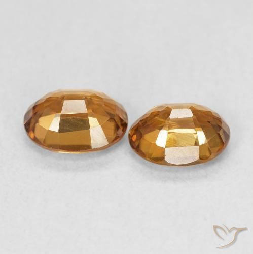 Zircon Gemstones in 6.1 x 4.9 mm Size for Sale, Zircon Stones in Rust Orange Color
