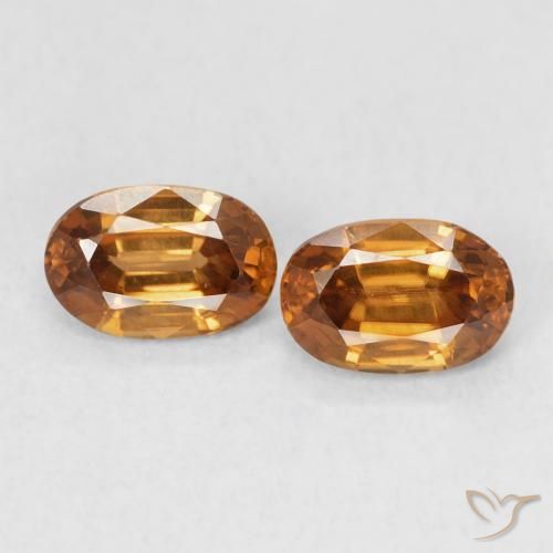 1.50ctw Natural Medium Dark-Orange Zircon, Oval, VVS-VS