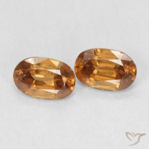 1.50 ctw Orange Zircon Stones, Natural Zircon in Oval Facet Shape for Sale