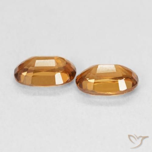 Zircon Gemstones in 6 x 4 mm (calibrated) Size for Sale, Zircon Stones in Medium Dark-Orange Color