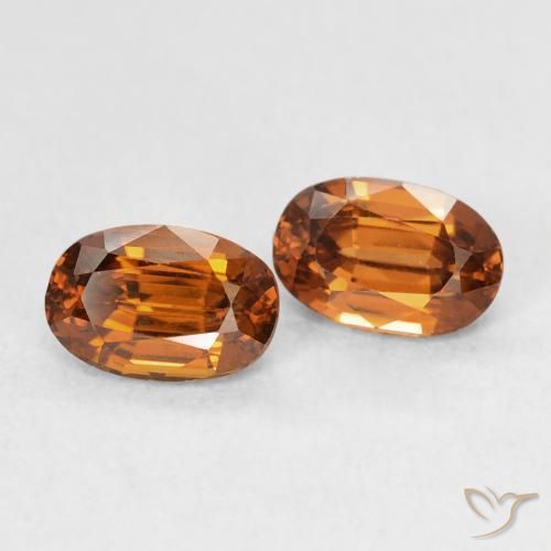 1.64 ctw Orange Zircon Stones, Natural Zircon in Oval Facet Shape for Sale