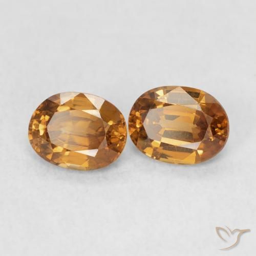 1.14 ctw Orange Zircon Stones, Natural Zircon in Oval Facet Shape for Sale
