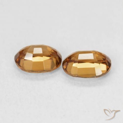 Zircon Gemstones in 5.2 x 3.9 mm Size for Sale, Zircon Stones in Deep Orange Color