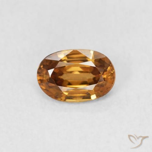 0.66ct Natural Orange Brown Zircon, Oval, VVS