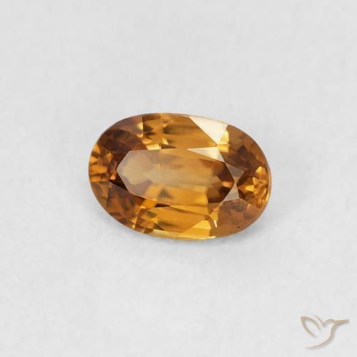 0.66 ct Orange Zircon Stone, Natural Zircon in Oval Facet Shape for Sale