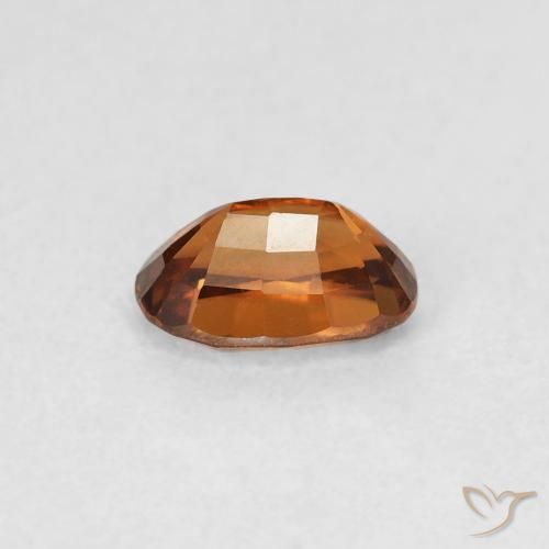 Zircon Gemstone in 6 x 4 mm (calibrated) Size for Sale, Zircon Stone in Medium Dark-Orange Color