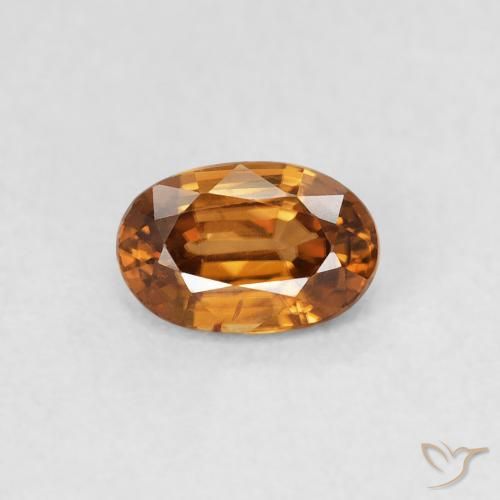 0.73ct Natural Medium Orange Zircon, Oval, VVS