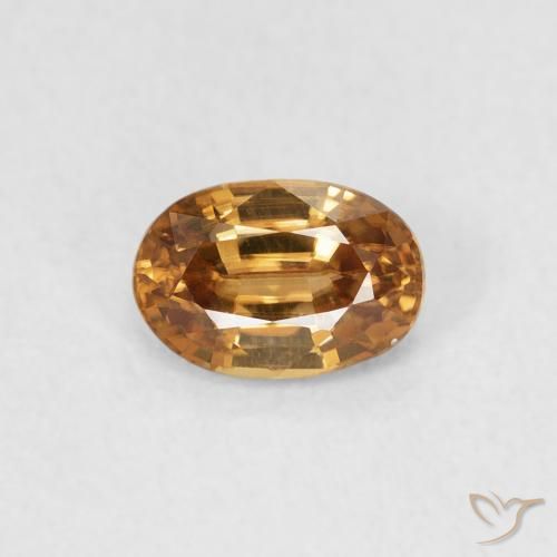 0.77ct Natural Medium Orange Zircon, Oval, VVS