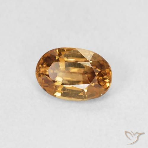 0.77 ct Orange Zircon Stone, Natural Zircon in Oval Facet Shape for Sale