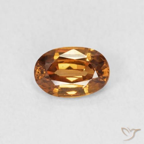 0.67ct Natural Orange Brown Zircon, Oval, VVS