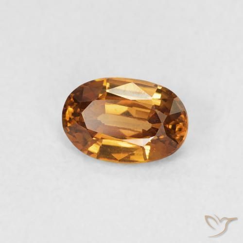0.67 ct Orange Zircon Stone, Natural Zircon in Oval Facet Shape for Sale