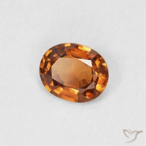 0.45 ct Orange Zircon Stone, Natural Zircon in Oval Facet Shape for Sale