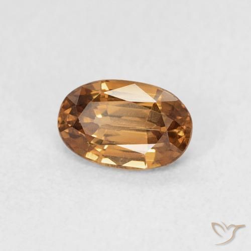 0.77 ct Orange Zircon Stone, Natural Zircon in Oval Facet Shape for Sale