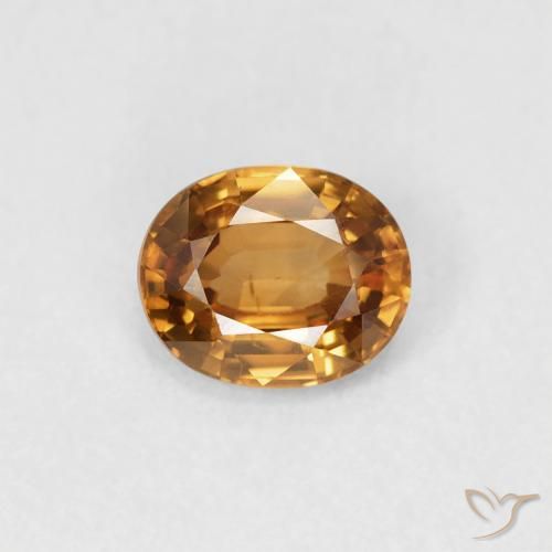 0.94ct Natural Medium Orange Zircon, Oval, VVS